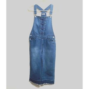 Girls Epic Threads 12 Bib Overalls Adjustable Straps Lace Up Pockets Raw Hem